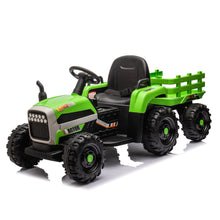 Load image into Gallery viewer, Ride on Tractor with Trailer,12V Battery Powered Electric Tractor Toy w/Remote Control,electric car for kids,Three speed adjustable,Power display, USB,MP3 ,Bluetooth,LED light,Two-point safety belt