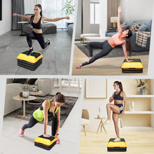 Load image into Gallery viewer, Height-Adjustable Step Aerobics Platform Fitness Equipment Stepper Trainer Exercise Step Platform with 4 Riser Yellow