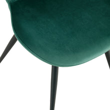 Load image into Gallery viewer, Dining chairs set of 2, Dark Green velvet Chair modern kitchen chair with metal leg