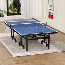 Load image into Gallery viewer, Table Tennis Table - 15mm Professional MDF Indoor Table Tennis Table with Table Tennis Net and Bats etc. Quick Assembly, Single Training Table, 108"L x 60"W x 30"H