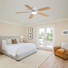 Load image into Gallery viewer, indoor Modern 52 Inch Ceiling Fan With Dimmable 6 Speed Wind 5 Blades Remote Control Reversible DC Motor With Led Light