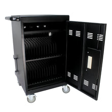 Load image into Gallery viewer, Mobile Charging Cart and Cabinet for Tablets Laptops 30-Device With Combination Lock--Black