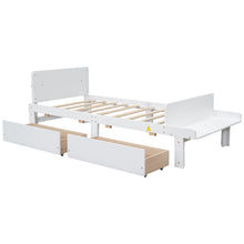Load image into Gallery viewer, Twin Bed with Footboard Bench,2 drawers,White