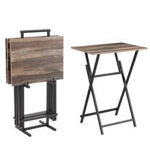 Load image into Gallery viewer, No Assembly Required TV Trays for Eating Set of 4 with Stand,Folding Snack Tray Table Set,Folding TV Dining Tables for Small Space