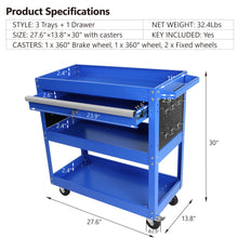 Load image into Gallery viewer, Rolling Tool Cart, Premium 1-Drawer Utility Cart, Heavy Duty Industrial Storage Organizer Mechanic Service Cart with Wheels and Locking System