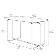 Load image into Gallery viewer, 1-piece Rectangle Dining Table with Metal Frame, Tempered Glass Dining Table for Kitchen Room, Black