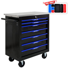 Load image into Gallery viewer, 7 DRAWERS MULTIFUNCTIONAL TOOL CART WITH WHEELS-BLACK+BLUE