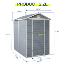 Load image into Gallery viewer, 6x4ft Resin Outdoor Storage Shed Kit-Perfect to Store Patio Furniture,Grey