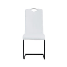 Load image into Gallery viewer, Dining chairs set of 2, White PU Chair modern kitchen chair with metal leg