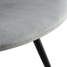 Load image into Gallery viewer, Dining chairs set of 2, Grey velvet Chair modern kitchen chair with metal leg