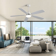Load image into Gallery viewer, indoor Modern 52 Inch Ceiling Fan With Dimmable 6 Speed Wind 5 Blades Remote Control Reversible DC Motor With Led Light