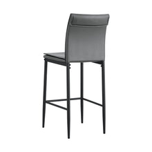Load image into Gallery viewer, Grey Leather Barstool Dining Counter Height Chair Set of 2