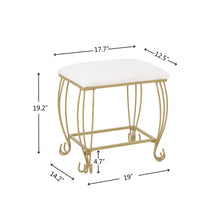 Load image into Gallery viewer, Vanity Mirror Table Set, Makeup Desk Vanity with Stool, Vintage Bedroom Vanity Lots Storage Dressing Table White for Women and Girls