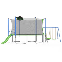 Load image into Gallery viewer, 12FT Trampoline with Slide and Swings, ASTM Approved Large Recreational Trampoline with Basketball Hoop and Ladder,Outdoor Backyard Trampoline with Net, Capacity for Kids and Adults