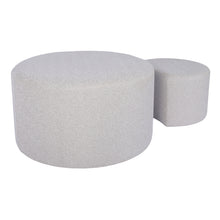 Load image into Gallery viewer, Upholstered Nesting Coffee Tables (Set of 2), Side Table, Footrest, Ottoman & Seat for Living Room Bedroom Entryway Office, Beige Yarn Dyed Fabric