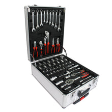 Load image into Gallery viewer, White Hand Tool Box with 4 Layers of Toolset and Wheels
