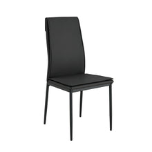 Load image into Gallery viewer, Dining chairs set of 4, Black modern kitchen chair with metal leg