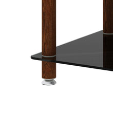 Load image into Gallery viewer, 1-Piece Black + Walnut Side Table , 2-Tier Space End Table ,Modern Night Stand, Sofa table, Side Table with Storage Shelve