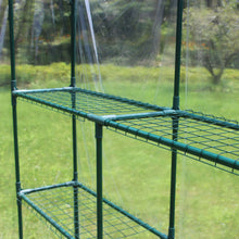 Load image into Gallery viewer, Outdoor 56" W x 56" D x 76" H Green House ,Walk-in Plant Gardening Greenhouse With 2 Tiers 8 Shelves(Transparent Cover)