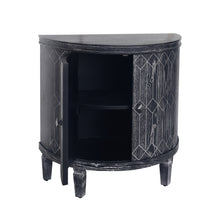 Load image into Gallery viewer, Accent Cabinet Modern Half-moon 2 Door Wooden Cabinet Storage Cabinet Solid Wood Veneer with Featuring Two-tier Storage, for Living Room, Hallway, Entryway and Dining Room, Painted in Black