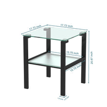 Load image into Gallery viewer, Glass two layer tea table, small round table, bedroom corner table, living room black side table