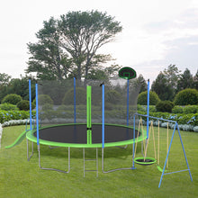 Load image into Gallery viewer, 12FT Trampoline with Slide and Swings, ASTM Approved Large Recreational Trampoline with Basketball Hoop and Ladder,Outdoor Backyard Trampoline with Net, Capacity for Kids and Adults