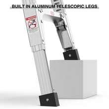 Load image into Gallery viewer, Aluminum Work Platform Large Size Step Stool Folding Portable Work Bench 40" Width Telescopic Feet 22" -27.5" Height Adjustable