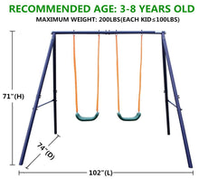 Load image into Gallery viewer, Two Station Swing Set for Children