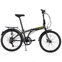 Load image into Gallery viewer, 24" Folding City Bike Aluminum Frame 7 Speed Folding Bike