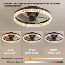 Load image into Gallery viewer, Ceiling Fans with Lights, Minimalist Ring Led Chandelier Fan with Remote Control Modern Ceiling Lamp for Bedroom Nursery Living Room