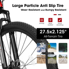 Load image into Gallery viewer, A27312 Mountain Bike 27.5 Inch Black Wheels, Aluminium Frame 21-Speed Mens Womens Trail Commuter City Mountain Bike, Aluminium Frame Disc Brakes Thumb Shifter Front Fork Bicycles