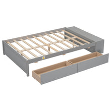 Load image into Gallery viewer, Full Size Bed with Storage Case, 2 Storage drawers, Lengthwise Support Slat,Grey