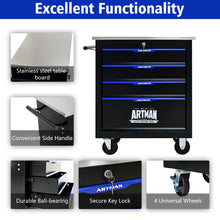 Load image into Gallery viewer, 4 DRAWERS MULTIFUNCTIONAL TOOL CART WITH WHEELS-BLACK