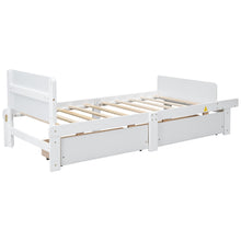 Load image into Gallery viewer, Twin Bed with Footboard Bench,2 drawers,White