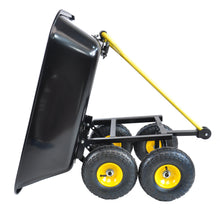 Load image into Gallery viewer, Folding car Poly Garden dump truck with steel frame, 10 inches. Pneumatic tire, black