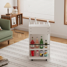 Load image into Gallery viewer, 4 Tier Kitchen Island Cart with Spice Rack & Locking Casters, Simple Design Mobile Kitchen Storage Islands for Kitchen Living Room Bedroom, White