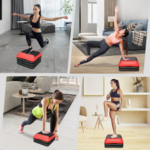 Load image into Gallery viewer, Height-Adjustable Step Aerobics Platform Fitness Equipment Stepper Trainer Exercise Step Platform with 4 Riser Red