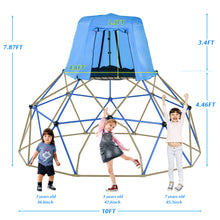 Load image into Gallery viewer, Kids Climbing Dome with Canopy and Playmat - 10 ft Jungle Gym Geometric Playground Dome Climber Play Center, Rust & UV Resistant Steel Supporting 1000 LBS