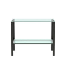 Load image into Gallery viewer, Console Table Double layer tempered glass rectangular porch table black leg double layer glass tea table