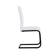 Load image into Gallery viewer, Dining chairs set of 2, White PU Chair modern kitchen chair with metal leg