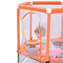 Load image into Gallery viewer, 55'' Toddlers Trampoline with Safety Enclosure Net and Balls, Indoor Outdoor Mini Trampoline for Kids