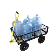 Load image into Gallery viewer, (Black +Yellow solid wheels wagon cart)Solid wheels Tools cart Wagon Cart Garden cart trucks make it easier to transport firewood