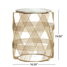 Load image into Gallery viewer, ROUND WIRE TABLE WITH MARBLE TOP