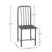 Load image into Gallery viewer, Dining Set for 2, Square Glass Tempered Dining Table with 4 Legs and 2 Metal Chair for Home Office Kitchen Dining Room, Black & Brown