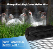 Load image into Gallery viewer, 24 inch×50 ft Black Vinyl Coated Hardware Cloth, 21 Gauge 1/4 inch Black PVC Hardware Cloth, Black Welded Wire Fence Supports Poultry-Netting Cage-Home Improvement and Chicken Coop