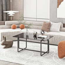 Load image into Gallery viewer, Modern Tempered Glass Tea Table Coffee Table, Table for Living Room,Black