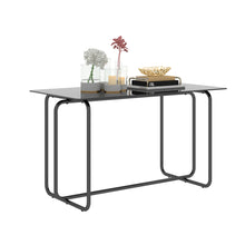 Load image into Gallery viewer, 1-piece Rectangle Dining Table with Metal Frame, Tempered Glass Dining Table for Kitchen Room, Black