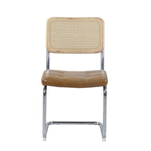 Load image into Gallery viewer, Set of 4, Leather Dining Chair with High-Density Sponge, Rattan Chair for Dining room, Living room, Bedroom, Brown