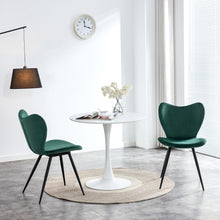 Load image into Gallery viewer, Dining chairs set of 2, Dark Green velvet Chair modern kitchen chair with metal leg