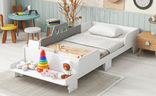 Load image into Gallery viewer, Car-Shaped Twin Wood Bed with Bench,White